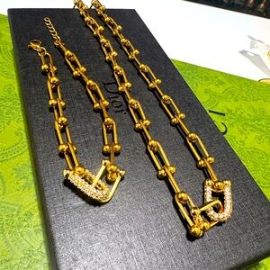 Tiffany Style Stainless Necklace/bracelet Set